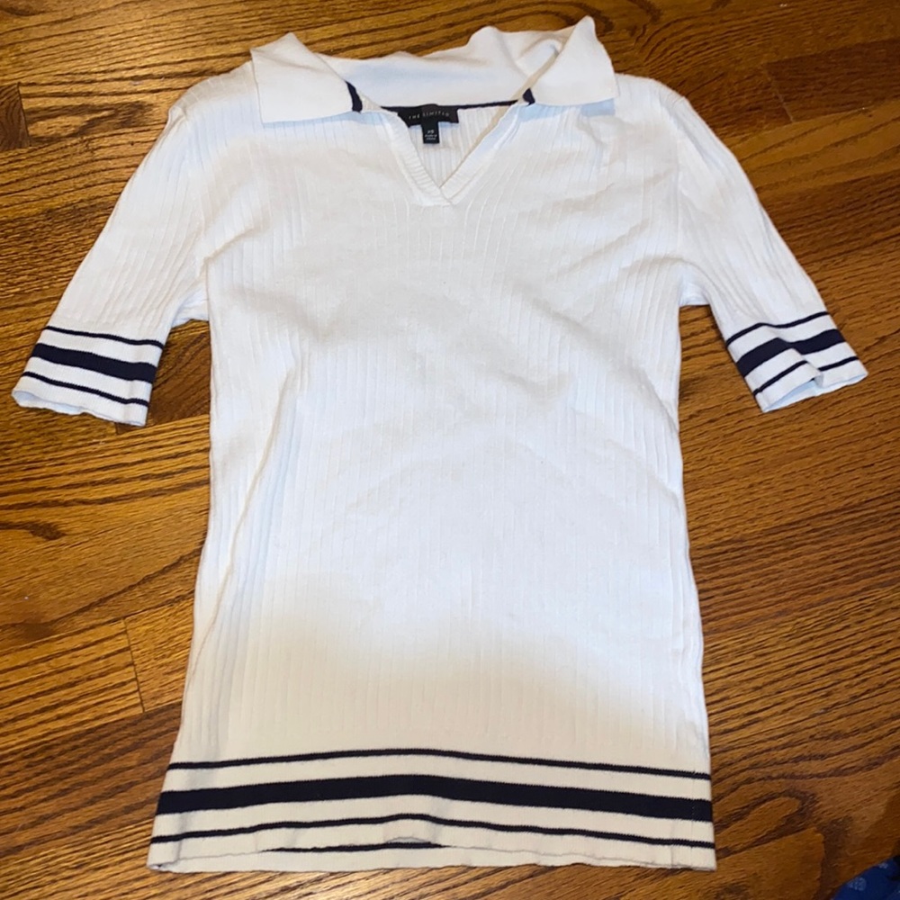 Collared white and blue sailors top